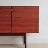 vintage Danish sideboard with black and white drawers