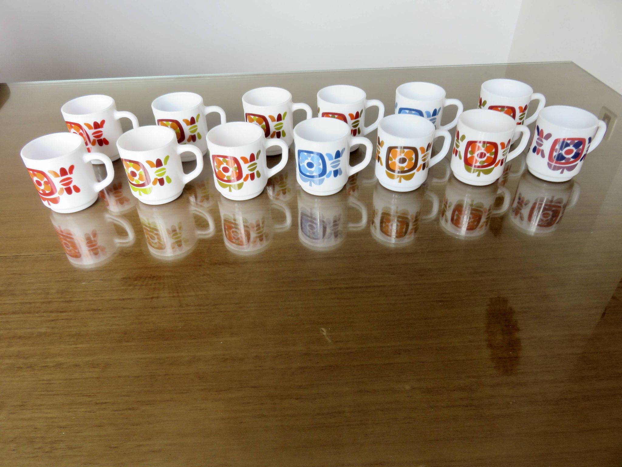 Series of 6 pop mobil coffee cups, Jean Charles Meunier 1970
