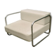 Fauteuil chromé et simili cuir blanc 1970