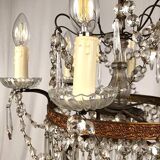 Chandelier with crystal pendants with seven lights, Louis XVI style
