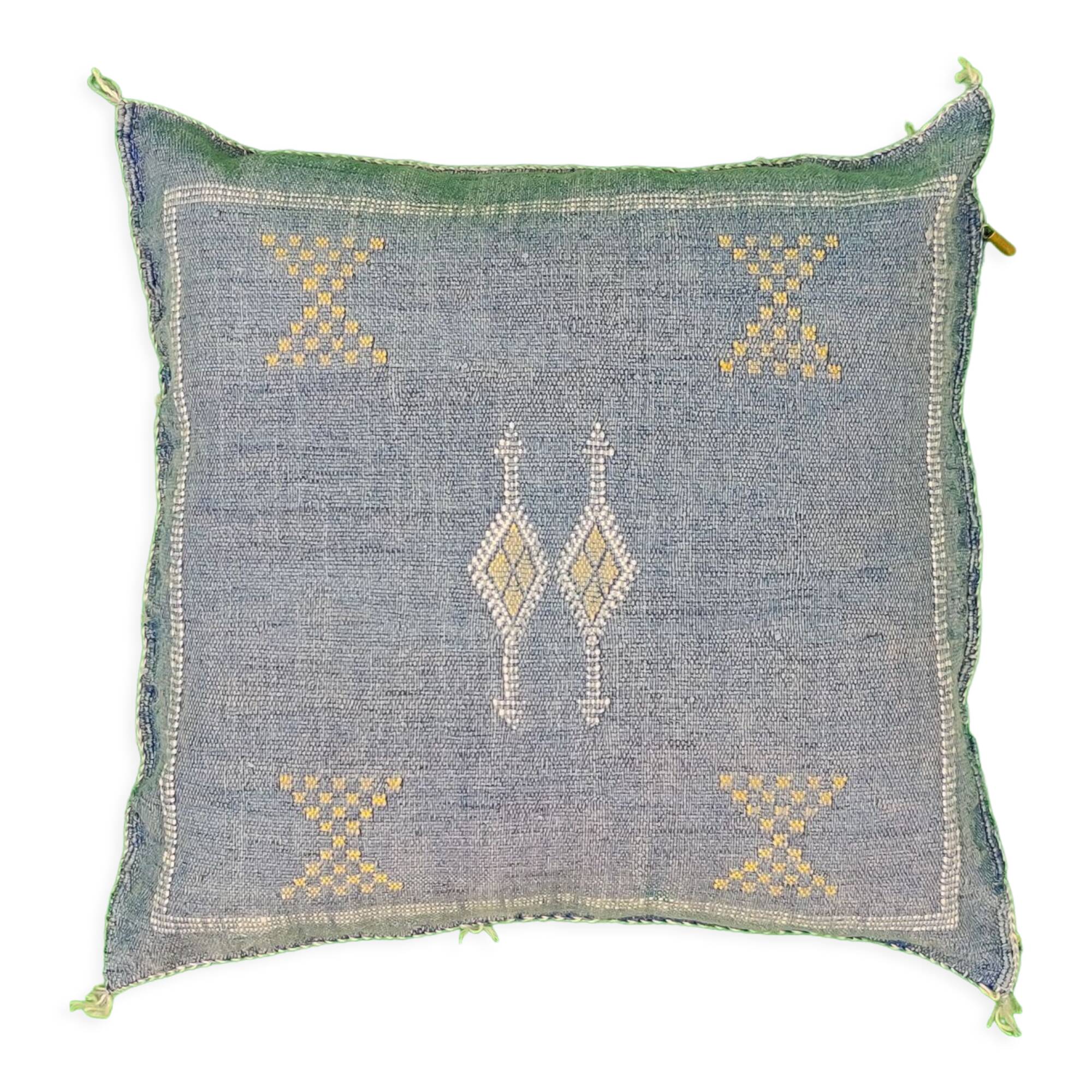 Berber cushion in blue denim.