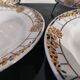 Series of 6 Saint Amand Ceranord soup plates, ocher and green pattern France
