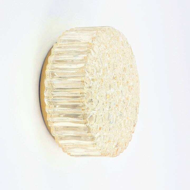 Mid Century Amber Bubble Glass Wall Light By H. Tynell For Limburg, 1970s