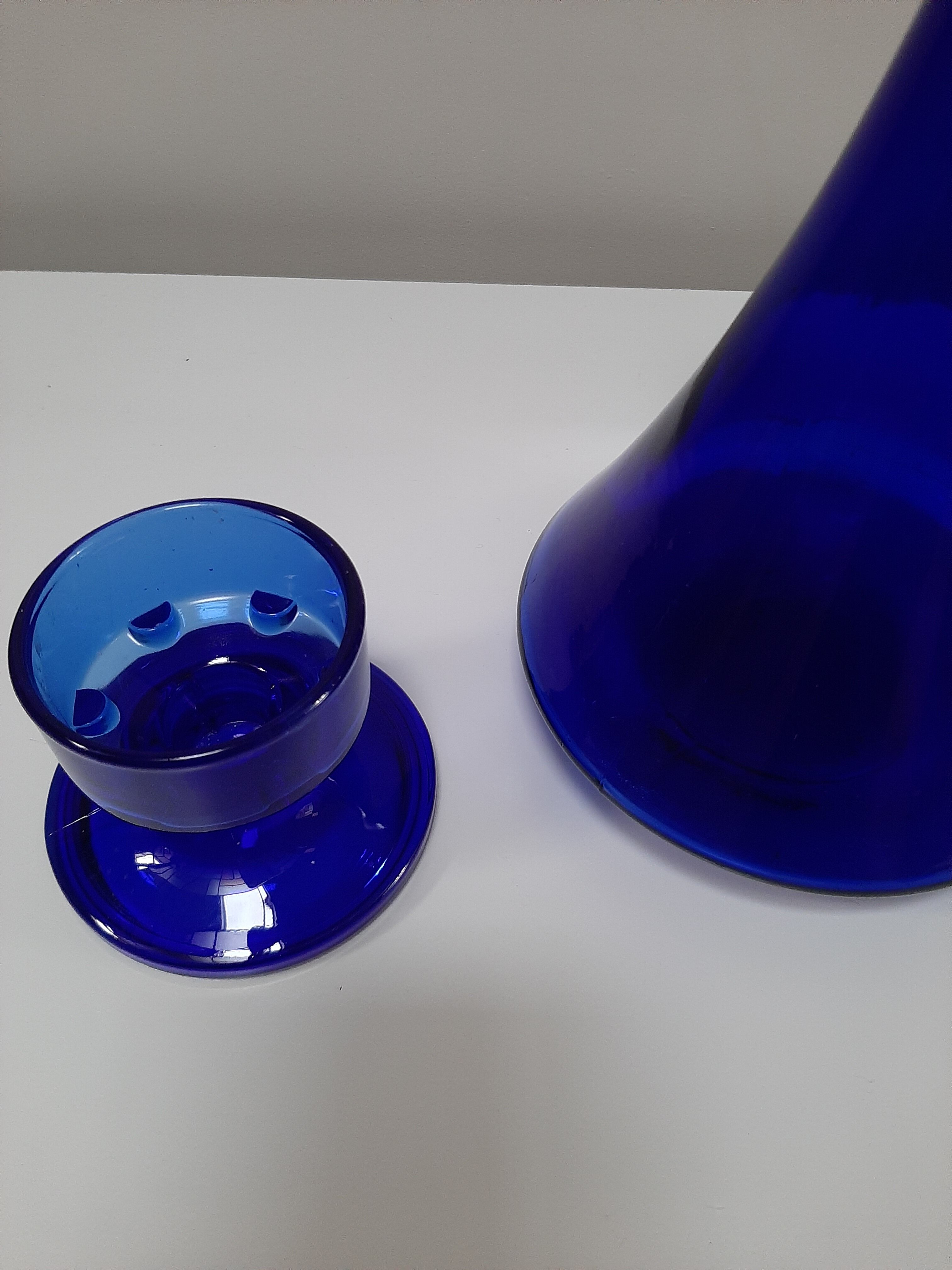 Blue glass decanter
