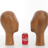 Pair of oak manequin head