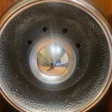 2 white eye lamps, wood, metal, vintage, Germany