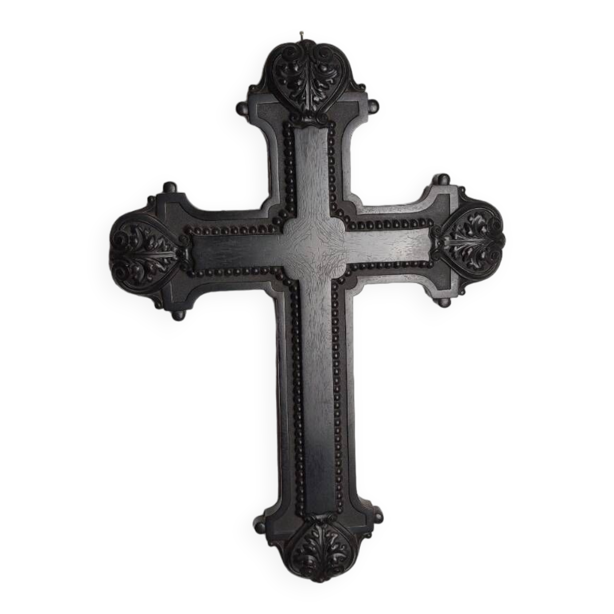 Croix murale bois noire