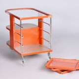 Restored Bauhaus Trolley by Mücke - Melder, Beech, Chrome, Czechia, 1920s