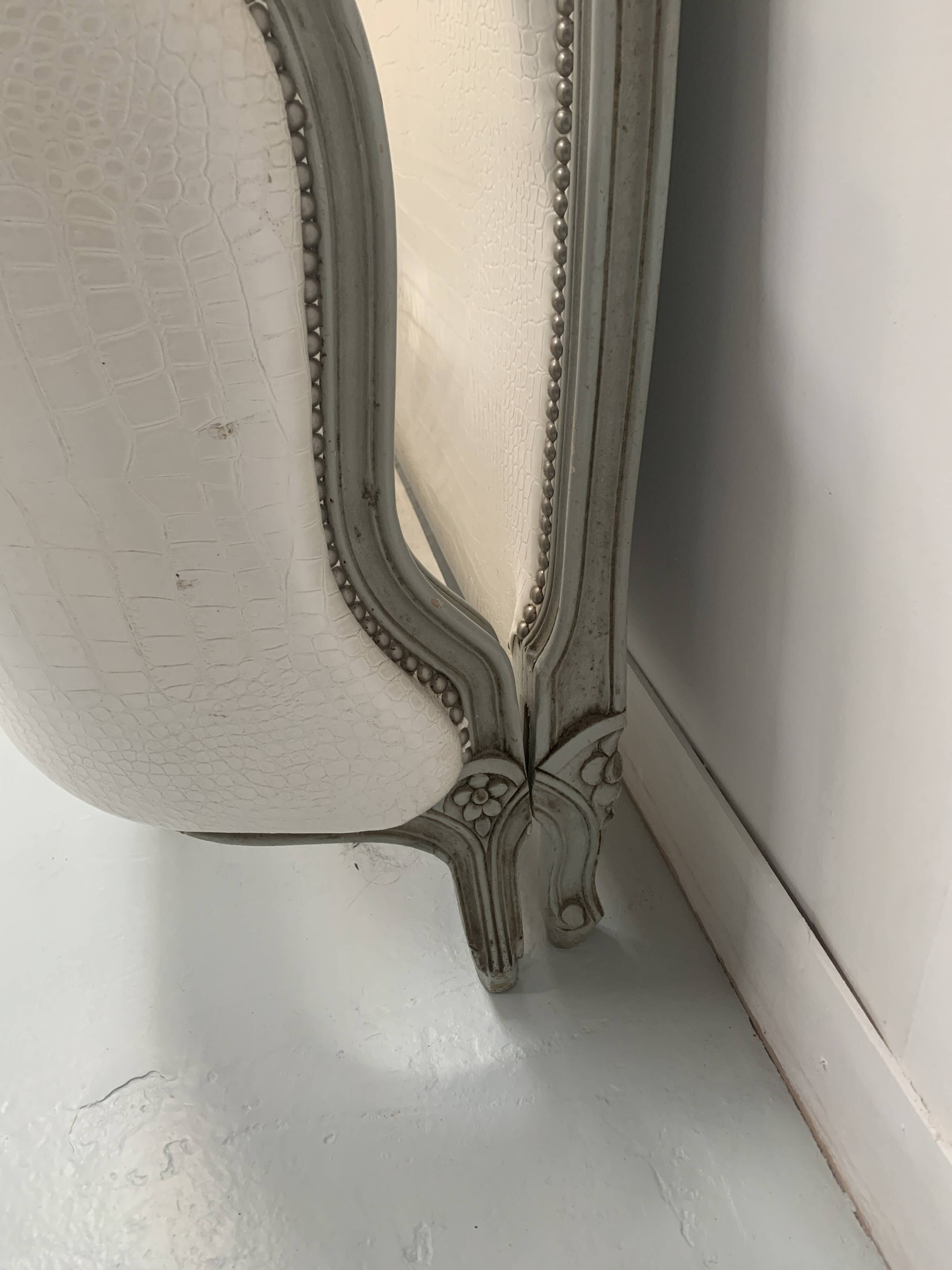 Louis XV style basket bed in patinated beech, 20th century