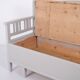 Swedish bench – grey painted – antique – painted pine – c. 1860s