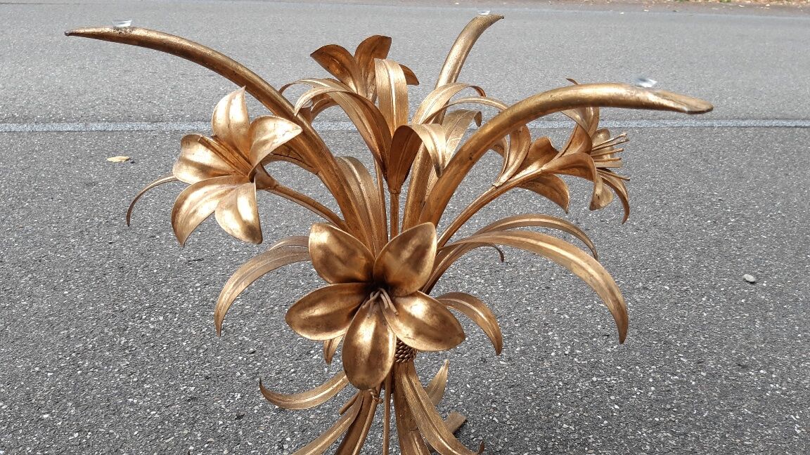 Gold metal side table 1970