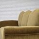 1950s, 2 seater sofa/daybed, light green furniture velour, ash wood legs.