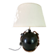 Ceramic lamp, 2M fabric cable, cotton lampshade
