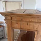 Biedermeier display case in soft wood