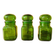 Lot de 3 pots en verre vert vintage Ariel