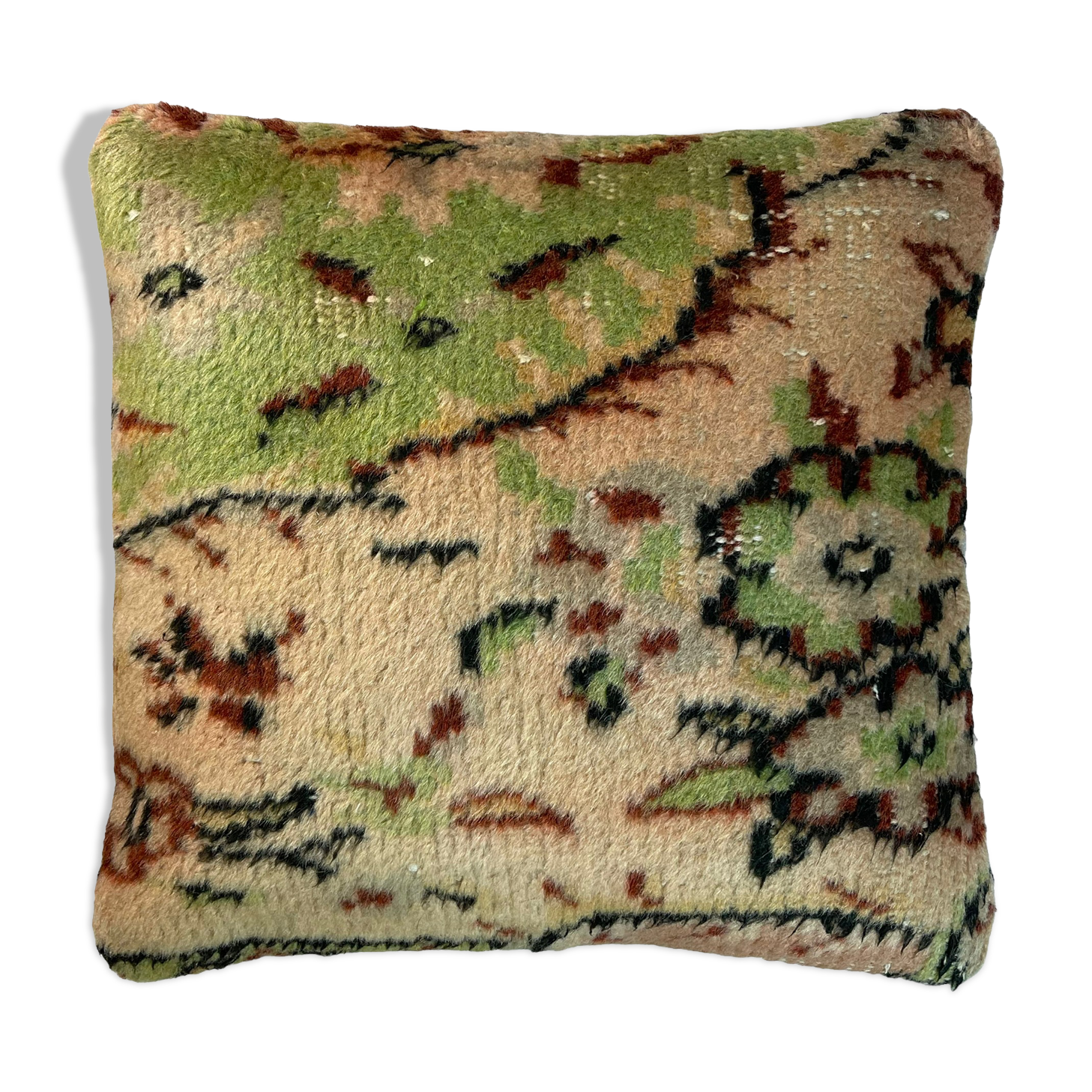 Vintage turkish hand knotted cushion cover, 45 x 45 cm