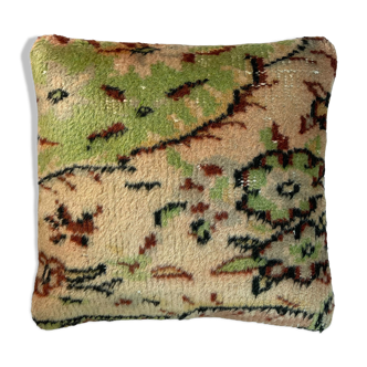 Vintage turkish hand knotted cushion cover, 45 x 45 cm