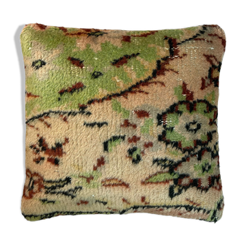 Vintage turkish hand knotted cushion cover, 45 x 45 cm