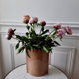 Ceramic and rattan vase 70s