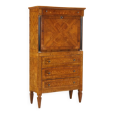 Empire-style secretary in walnut veneer, Italy, 20th century.