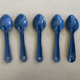 Set of 5 enameled metal spoons