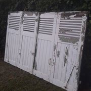 Volets 4 vantaux H148xL245cm persiennes chêne anciens paire 1