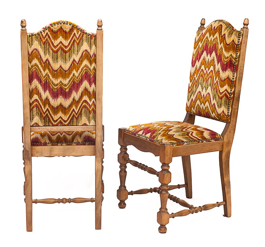 Set of 6 high chairs, Missoni fabric, 1950