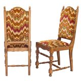 Set of 6 high chairs, Missoni fabric, 1950