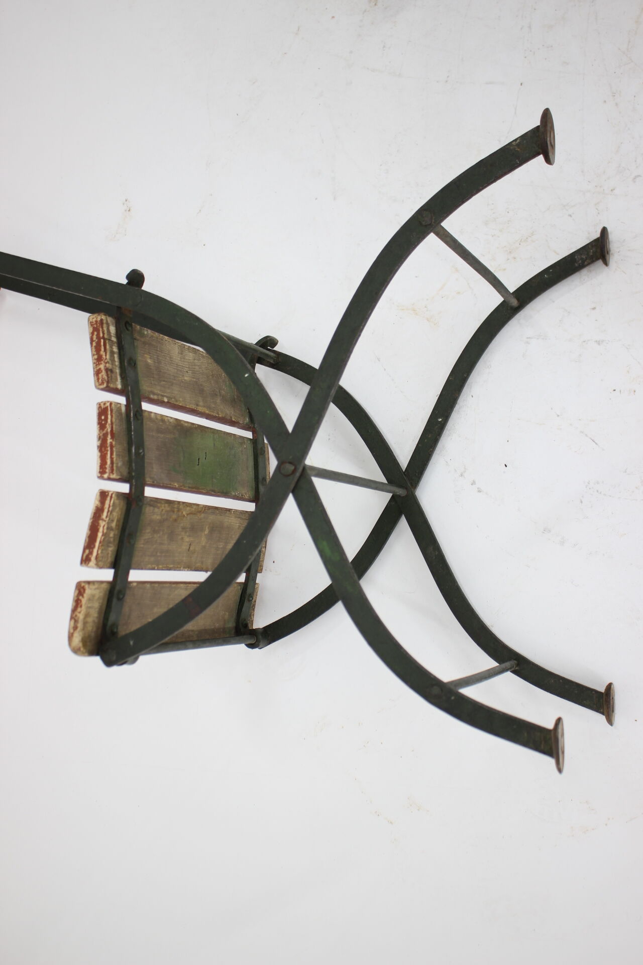 1920s set of four folding garden chairs, czechoslovakia