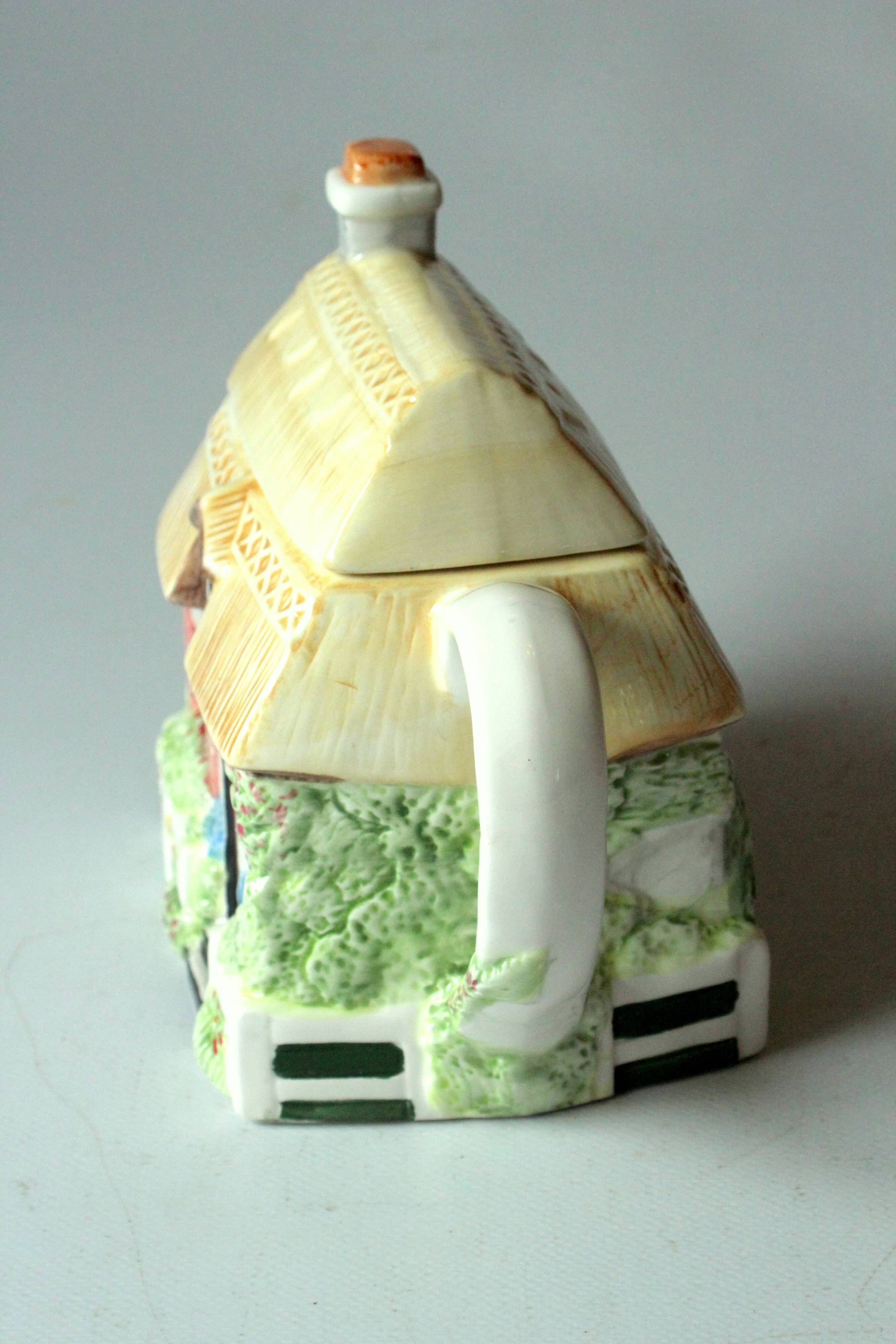 Handpainted fine ceramic design teapot "The Village"