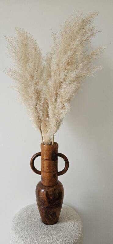 Decorative vase turned from solid olive wood – vintage