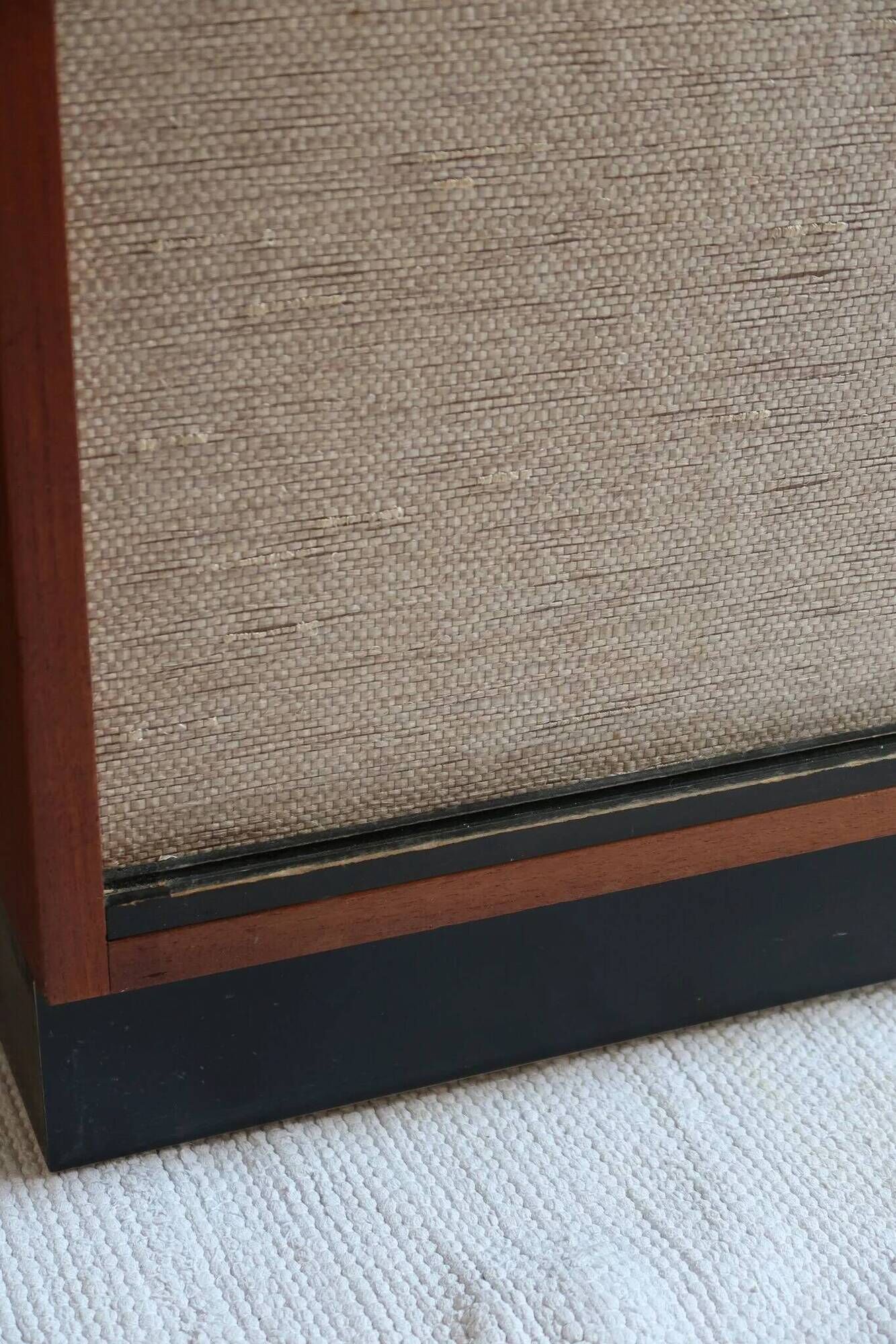 Teak enfilade, sliding canvas doors, 1960s.