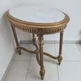 Console wood and gilded stuck with marble top