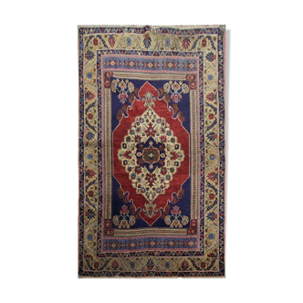 Vintage Turkish Wool Red Area Rug- 122x210cm