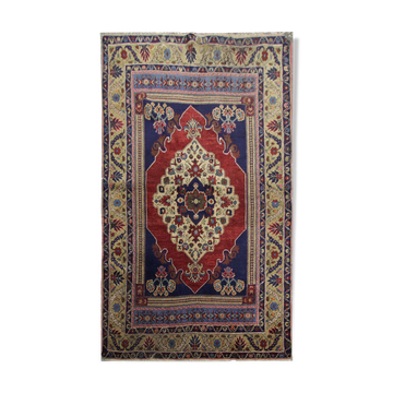 Vintage Turkish Wool Red Area Rug- 122x210cm