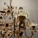 Italian Pink Murano Glass Flower Chandelier, 1950s