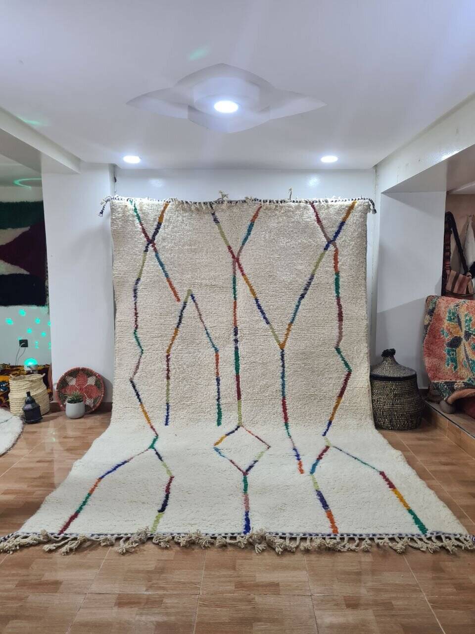 Handmade wool Berber rug 300X200 cm