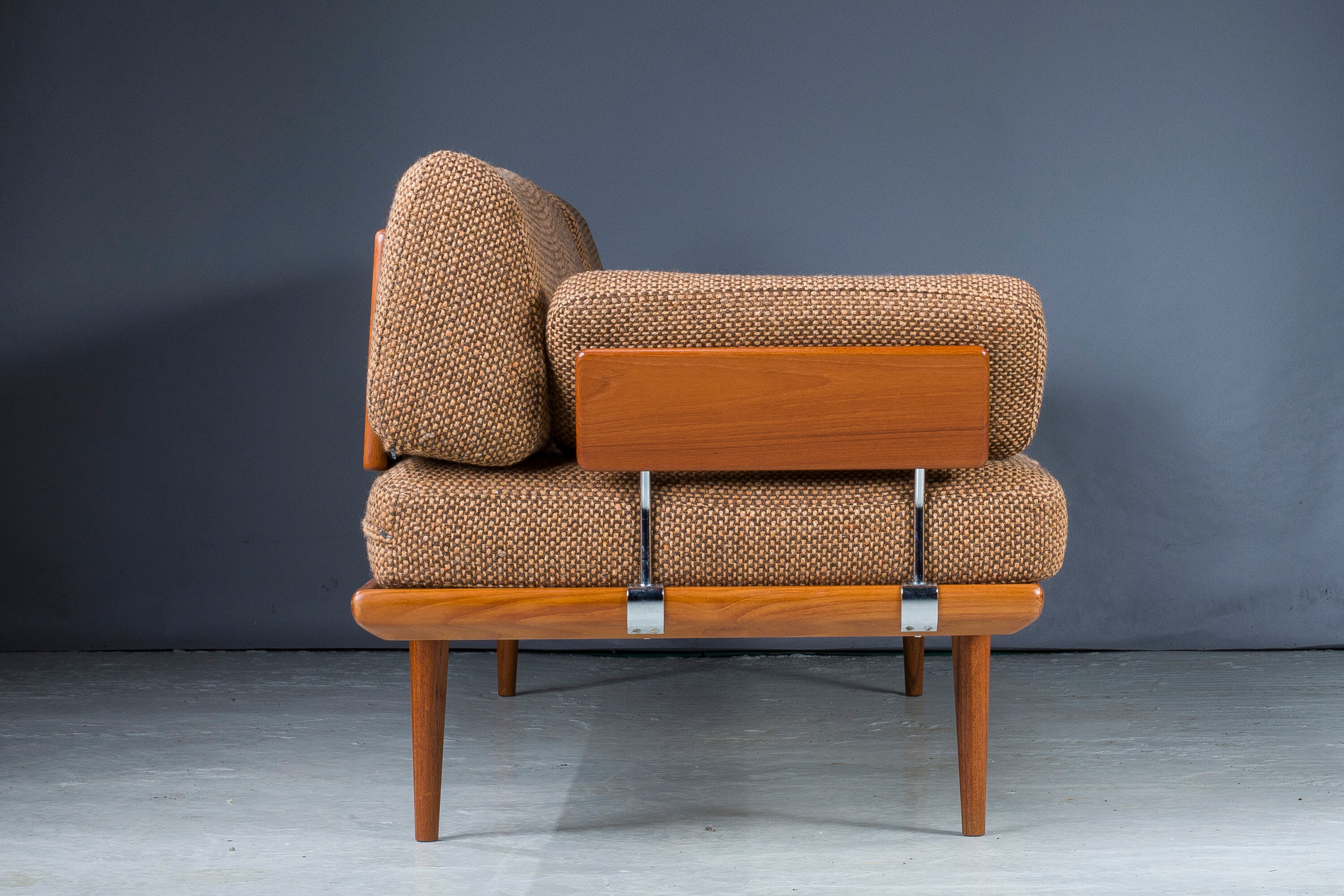 Danish Teak Fd 417 3 Seats Sofa Model Minerva by Peter Hvidt and Orla Molgaard-Nielsen for France &