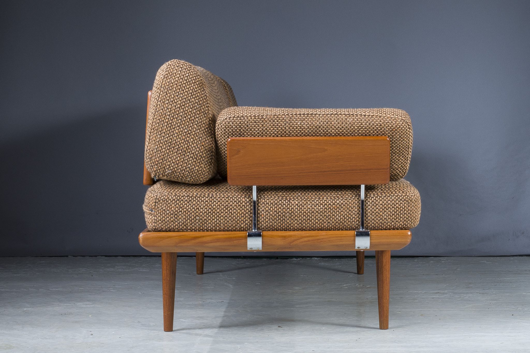 Danish Teak Fd 417 3 Seats Sofa Model Minerva by Peter Hvidt and Orla Molgaard-Nielsen for France &