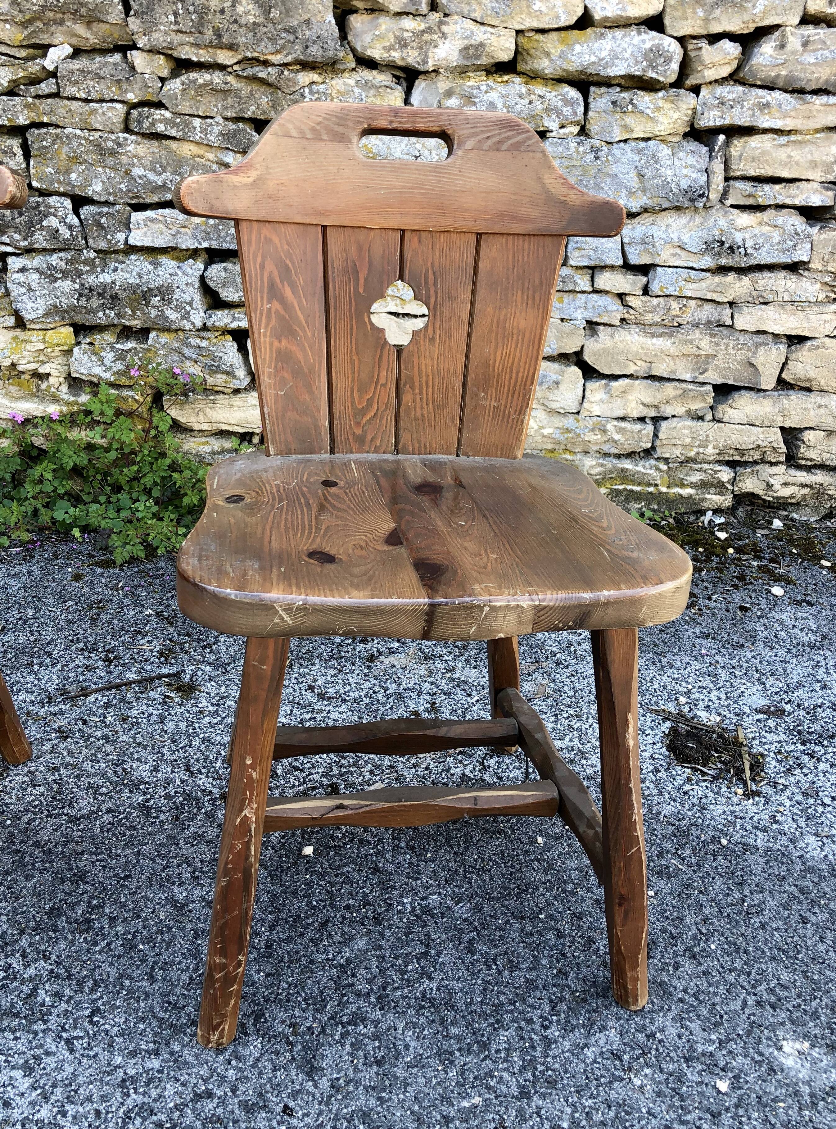 4 rustic mountain chair 60/70 years