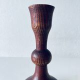 Turned wooden candle holder