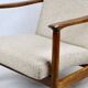 GFM-142 armchair, design by Edmund Homa from the 70s, beige boucle - 2 pieces available