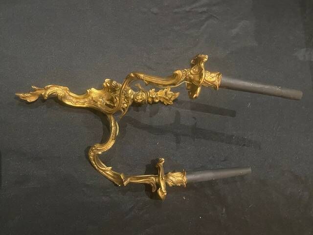 A pair of gilt bronze wall sconces in the chinese style - louis xv style