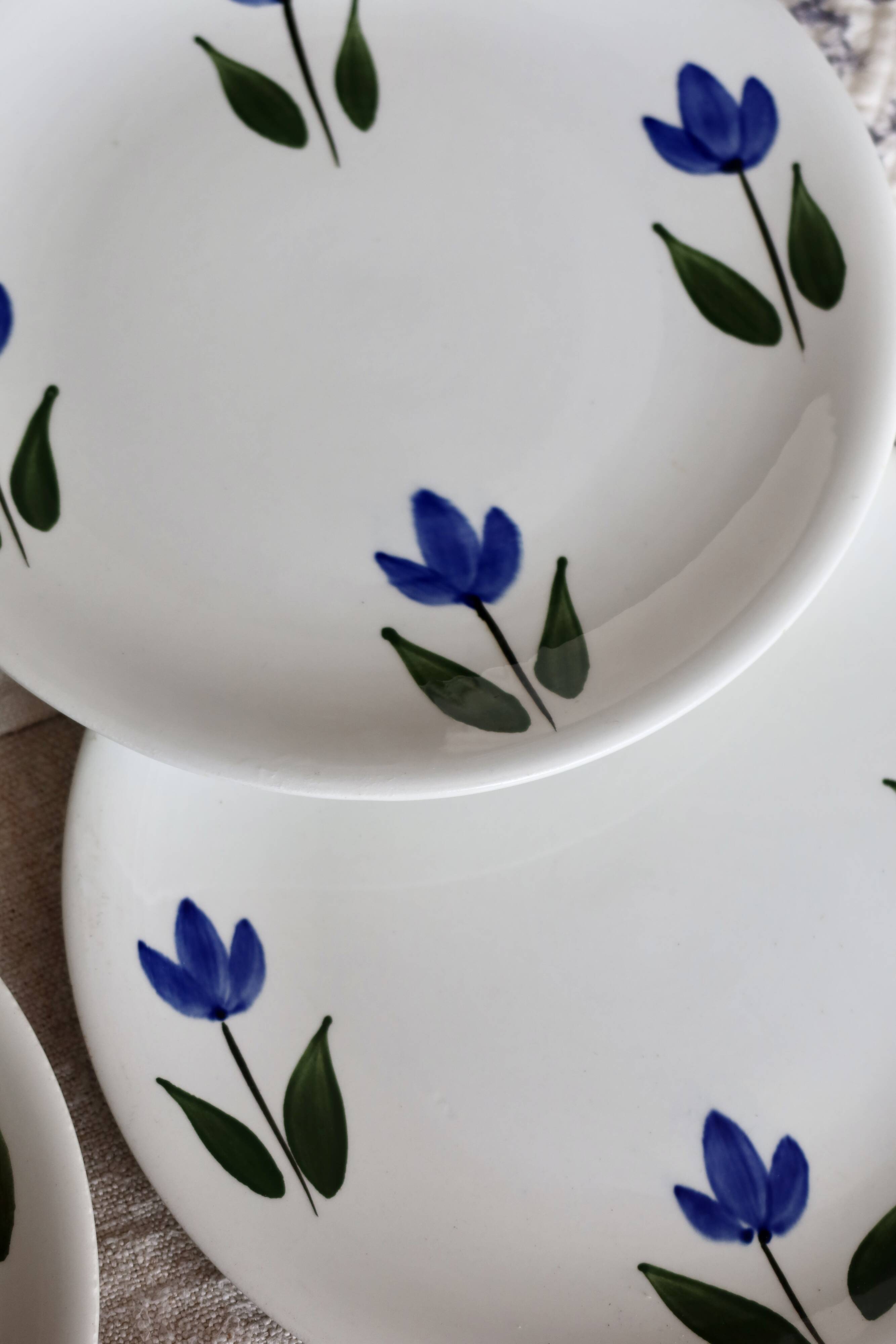 6 antique dessert plates, Françoise model – Sarreguemines Digoin
