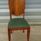 Art Deco period solid walnut chairs, set of 6