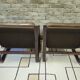 Pair of vintage 1970s faux leather armchairs