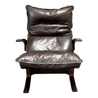 Leather armchair 1 "Scandinavian design" 1950.