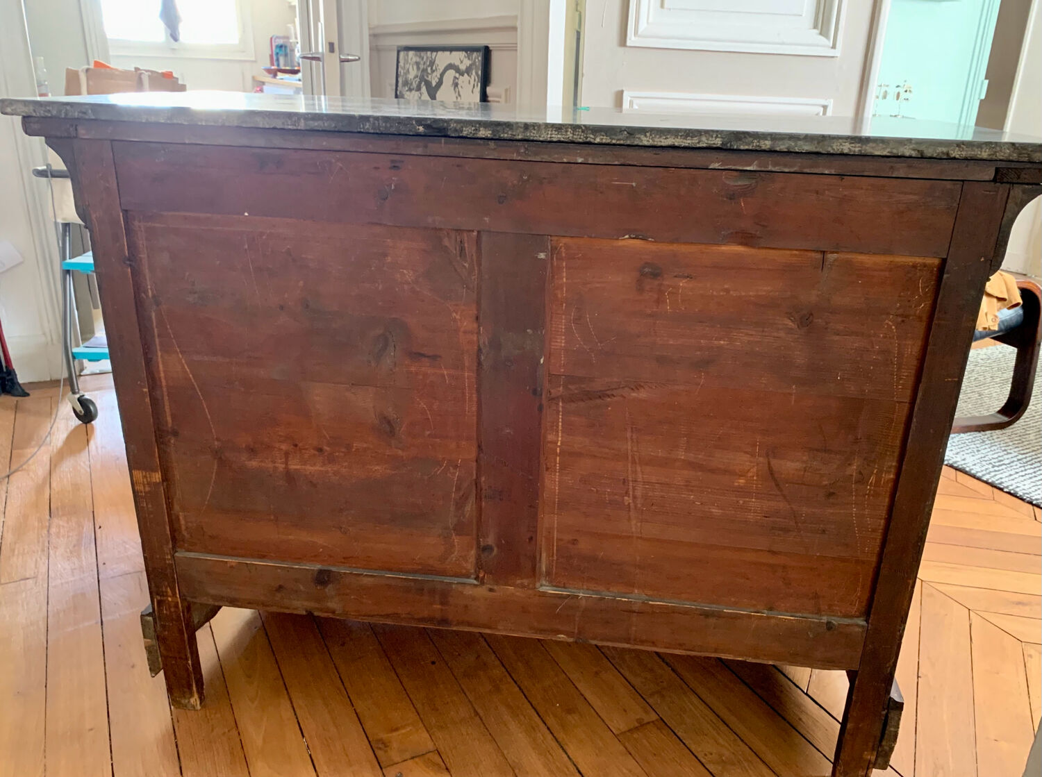 Chest of drawers with marble top