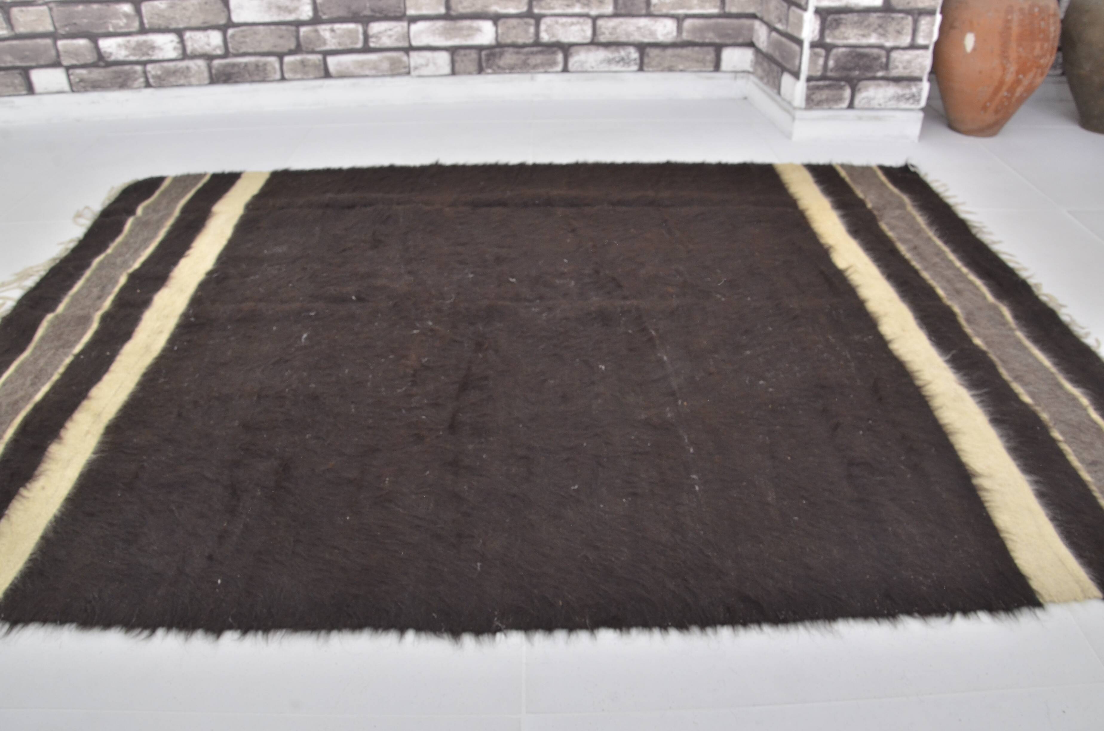 Vintage Anatolian Black Blanket Rug sku 1652