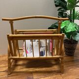 Porte-revue en rotin vintage